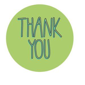 Thank You Vinyl Sticker,2 inches 3/10% off